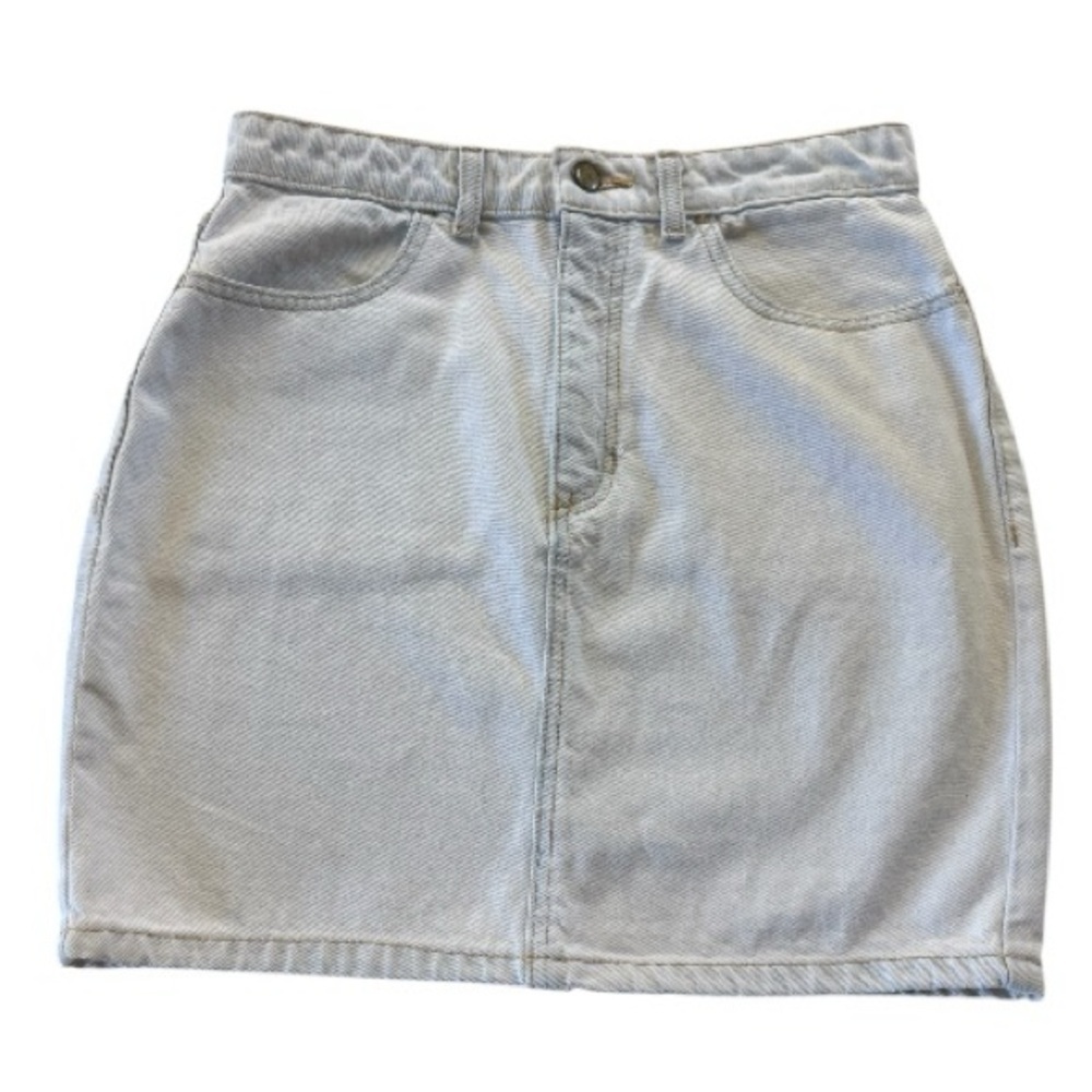 American Apparel Light Wash Denim Skirt Size Large Made in USA 100% Cotton